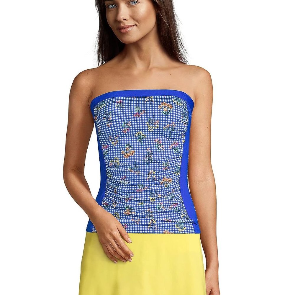NWT Lands' End Women's Removable Strap Bandeau Tankini Top Size 18 $120 FLG164